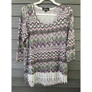 Absolutely Famous Small 3/4 Sleeve Purple Blouse 24.7611
